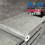 Wallpaper Pvc Marmer Sticker Dapur Meja Kompor Lemari Kayu Pintu Triplek Dinding Premium L-120Cm