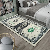 Dollar Banknote Bedroom Carpet Creative Long Strip Anti-slip Bedside Blanket Easy Care Living Room C