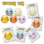 Button Pin 58mm Pokemon Metal Badge Pin | Classic Pokemon Button Pin Anime Souvenir Gift