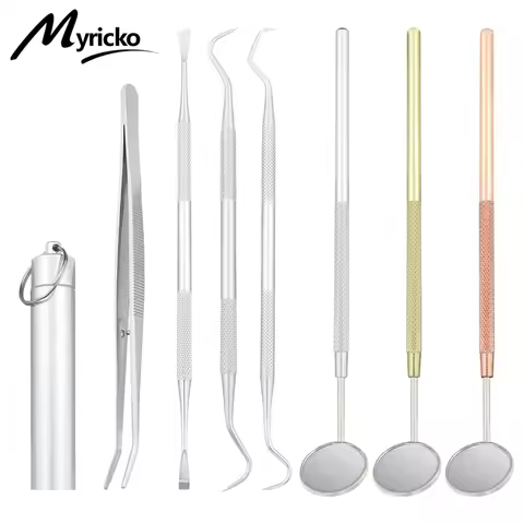 Dental Mirror Stainless Steel Dental Instrument Dentist Tool Set Probe Tooth Care Kit Tweezer Hoe Si
