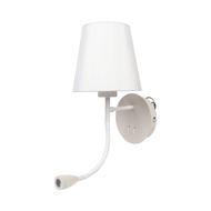 โคมไฟหัวเตียง (LED 3 วัตต์ + E27x1) LUZINO รุ่น 18237-WH ขนาด 17 x 16 x 30 ซม. สีขาว