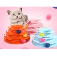 PS-004 ของเล่นแมว รางบอลทาวเวอร์ 3ชั้น คอนโดแมว บอลแมว Plastic Three Levels Tower Tracks Cat Toy