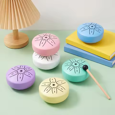 3 Inches 6 Notes Colorful Rain Drum for Outside Instrument Mini Handpan Drum Steel Tongue Drum for Y