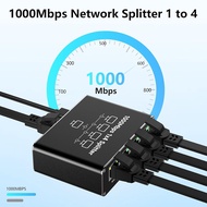 RJ45 Ethernet Switch Splitter LAN Gigabit Extension Adapter 100Mbps/1000Mbps Network Connector 1to2/