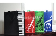 【User-friendly】 Music Ic Piano Key Music Note Guitar Violin 600d Oxford Bag Handbag Shopping Bag Free Shipping