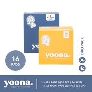 YOONA Duo Pack All Night (2 boxes) Organic Pads I Organic Pads 1 AN 1 D