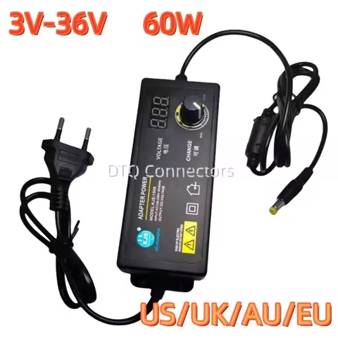 adjustable ON/OFF Adapter 3V-36V 1.7A of voltage 3V 4V 4.5V 5V 6V 7V 7.5V 8V 9V 10V 12V 13.5V 14V 15