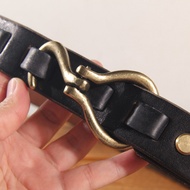 Nam Thắt Lưng Phong Cách Riêng Khóa Móc Đồng Nguyên Chất Punk Thắt Lưng Jean Lớp Trên Nam Bằng Da Bò