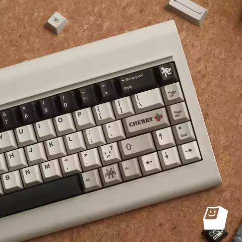 FBB Retro Keycaps TVS Black Alert PBT Sublimation Thickened 1.7mm Customized Mechanical Keyboard Red