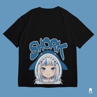 GAWR GURA SHORK SHARK Hololive Holo EN MYTH Vtuber T-Shirt Cotton Combed 24s Japanese Clothes