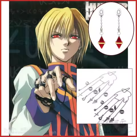Anime HXH Cosplay Kurapika Chain Rings Costume 1:1 Metal Pendant Clothing Accessories Jewelry Props 