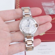 Cartier 卡地亞藍氣球WE902061女士自動機械表，18K玫瑰金鑲鑽，33mm表徑