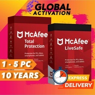 GENUINE MCAFEE LIVESAFE | TOTAL PROTECTION 10 YEARS LATEST VERSION ANTIVIRUS