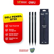 (1 PCS) Deli Pencil 2B Black Cover S722 / Ready-to-Use Pencil / Sign Pencil Premium Graphite Black 2