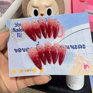 Finished Fake Nails Look Like A Girl Over Nang Phaya Stone Iron Fire Sent From Thailand Gel Nails.