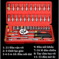 BỘ DỤNG CỤ 46 CHI TIẾT BỘ DỤNG CỤ MỞ BU LÔNG ỐC VÍT ĐA NĂNG
