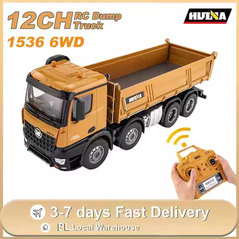 HUINA 1536 RC Dump Truck 1:14 8WD Large Alloy Remote Control Engineering Eight Wheel Heavy-Duty Dump