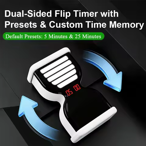 YS-1501 Flip Timer Gravity Sensor Visual Timer Countdown & Countup,5/25min & Custom Timing for Work,
