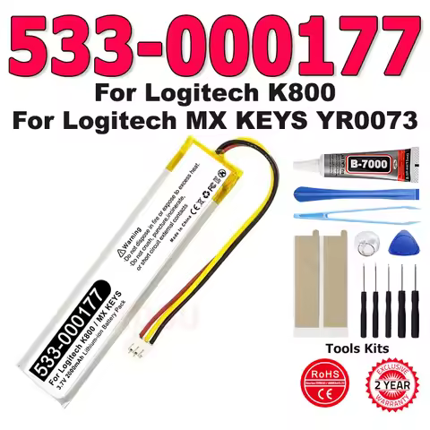 533-000177 533-000221 802085P 533-000141 Replacement Keyboard Battery For Logitech K800 MX KEYS YR00