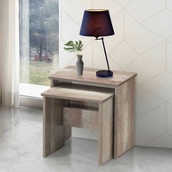 Tekkashop FDCT0460BR Retro Style Side Table / Meja Sisi Kayu (L450 x D300 &L390 x D300) Solid Sled B