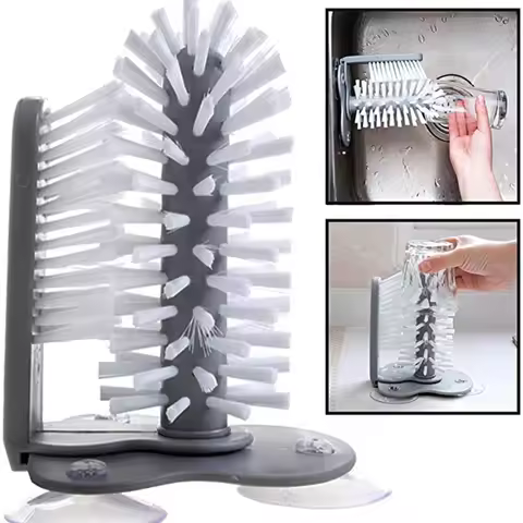 Sink Water Bottle Cleaning Brush Glass Cup Brush Goblet Mugs Cleaner Strong Suction Lazy Clean Brush