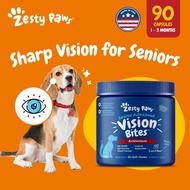 Zesty Paws Senior Vision Bites (Lutein Omega-3 Antioxidants, EPA & DHA for Senior Dogs Eye Support),