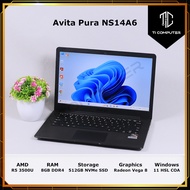 Avita Pura NS14A6 AMD Ryzen R5 3500U 8GB DDR4 RAM 512GB NVMe SSD Radeon Vega 8 Graphics Refurbished Laptop Notebook