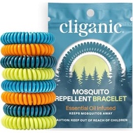 Cliganic 20 Pack Mosquito Repellent Bracelets for Adults & Kids - Natural DEET-Free Bands, Individua