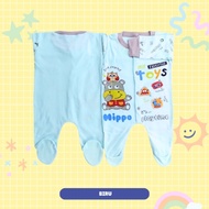 KATUN Long Jumpsuit with Closed Legs 3-6 Months, Cool Cotton Material, Toys Hippo Motif SP7 HN 06 TT