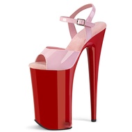 Denovas Womens Very High Heel 10in Exotic Stripper Pole Dance Big Size Ankle Strap Sandal