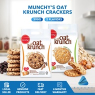 MUNCHY’s Oat Krunch Crackers 390g – Chunky Hazelnut & Dark Chocolate | Oat-Based Crunchy Biscuits
