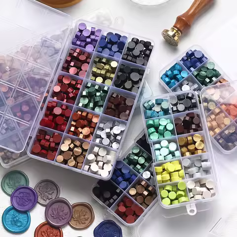 Retro Sealing Wax Beads Plant Wax Seal Wax Box Set 10 Color Sea Bead Wax Seal For Wedding Wax Seal T