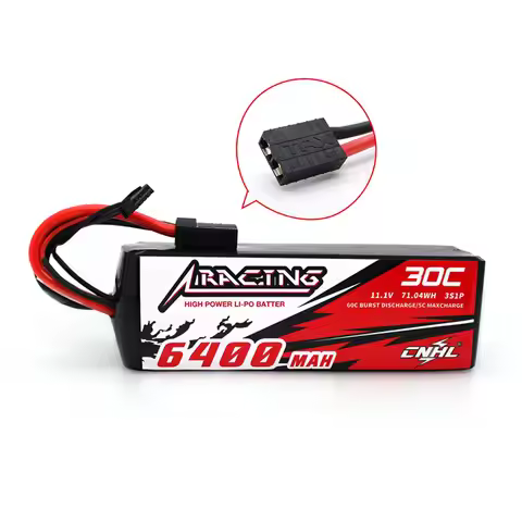 Cnhl Racing Series 11.1v 6400mah 3s 30c Lipo Battery with Traxxas Trx Plug