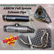 [Stock Clearance] 💯%Original ARROW Full System Exhaust Pipe💢KAWASAKI NINJA250(2013-2019)💢Stainless Steel