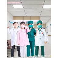 Kids Doctor Nurse Uniform Surgeon Role Play Boys Girls Long Sleeves Costume 【DOCTOR COSTUME】