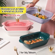 HCSTORE [ONE] SINGLE JUMBO CERAMIC Buffet GLASS LID CROWN Heat Resistant Microwave Safe Plate Kitche