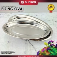 SUBRON Piring Saji Oval Exclusive Stainless Steel Ikan Sate Murah Tebal