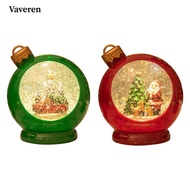 [Vaveren] Lighted Snow Globe Lantern Home Decoration Festive Snow Globe Light for Xmas