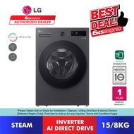 [TnG RM300] LG 15/8kg Front Load Washer Dryer F2515RTGB / F2515RNEG with AI Direct Drive and TurboWa