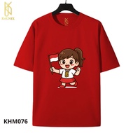 KAUNIX ADULT T-shirt (KHM076) August 2025 Indonesian Independence Day 3D T-shirt Screen Printed T-sh