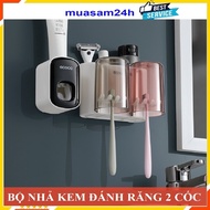 Toothpaste dispenser Toothbrush holder - Wall shelf - GENUINE ECOCO