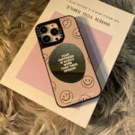 Casing iphone 11/12/13/14/15 Pro max  English Smile Mirror Case For iPhone 11,12,13,14,15,11PM,12PM,