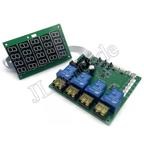 JY-215 Relay Time Control PCB for Car Wash Machine, Built-in Counter, 4 Channel Timer Board for Arca