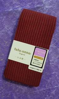 tutuanna深紅色直紋襪褲