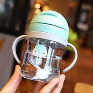 yizhuoliang 250ml Baby Sippy Water Cup Kid Handle Learn Feeding Drinking Bottle Anti-choking with Gravity Ball Kids Training Cup with Straw