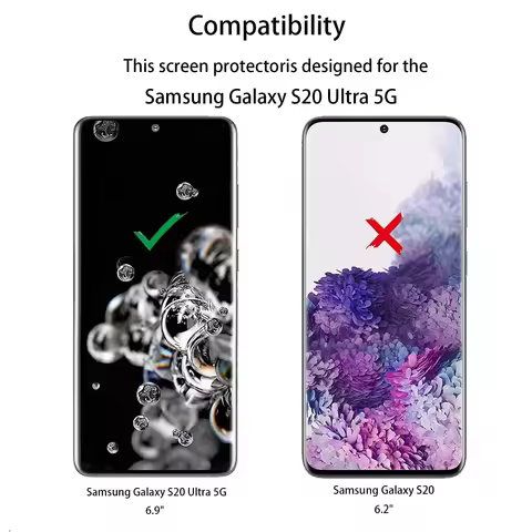 2/4Pcs 3D Tempered Glass For Samsung Galaxy S20 Ultra 5G HD Four Sided Glued Screen Protector