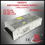 HF150W-T-L 5V 6A 12V 4A 24V 2.5A Hengfu Switching Power supply Triple Output Power Supply SMPS LED D