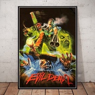 ศิลปะครอบครัวครั้งแรกผีอมตะ (Evil Dead) โปสเตอร์ภาพยนตร์ศิลปะบนผนังสยองขวัญพิมพ์ผ้าใบวาดภาพและรูปภาพ