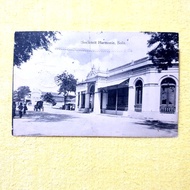 Kartupos Bergambar zaman Belanda 1921. Societeit Harmonie, Solo dengan prangko Ned Indie seri Angka,
