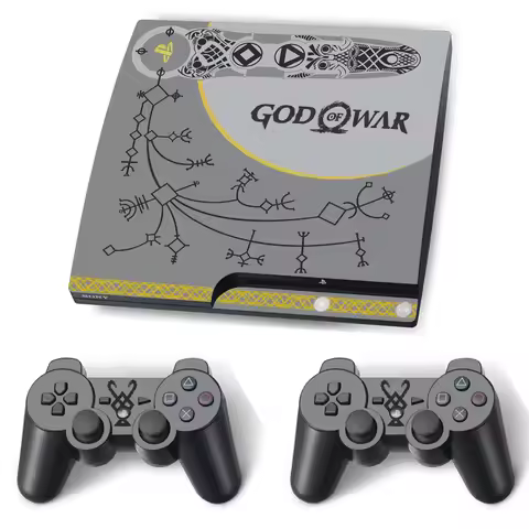God of War Skin Sticker Decal Cover for PS3 Slim Console and Controllers For PS3 Slim Skins Sticker 